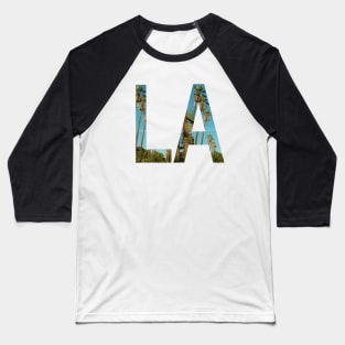 Los Angles Word Art Sign with Palm Trees - LA California Dreaming Baseball T-Shirt
